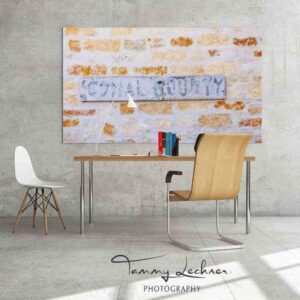 mockup-Comal County metal plaque on Limestone